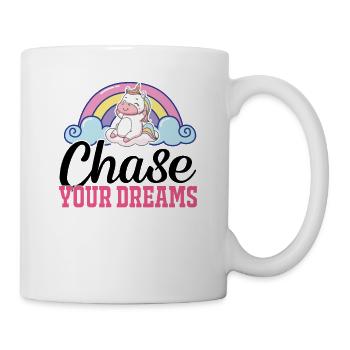 Verfolge deine Träume Unicorn - Tasse - Weiß - Rechts