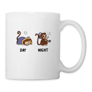 Gamer Affe in der Nacht schlafen am Tag - Tasse - Weiß - Rechts