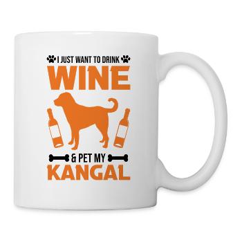Kangal und Wein Anatolischer Hirtenhund - Tasse - Weiß - Rechts