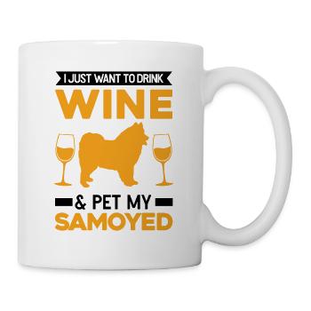 Samoyèdes et chiens de traîneau à vin Samoyèdes - Mug blanc - blanc - Droite