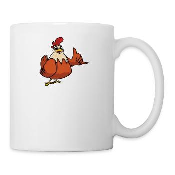 Mon poulet et moi parlons de merde de toi - Mug blanc - blanc - Droite