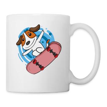 Hund Belgischer Schäferhund als Skater - Tasse - Weiß - Rechts