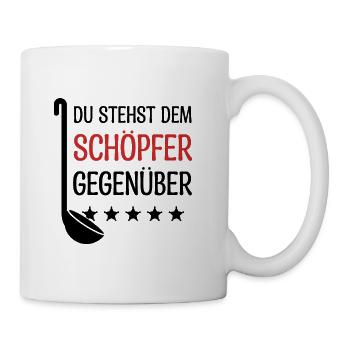 Lustiges Koch Geschenk Kochen Küche Essen - Tasse - Weiß - Rechts