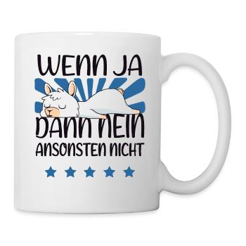 Baby Lama Schlafen Alpaka Schlafanzug Geschenk - Tasse - Weiß - Rechts