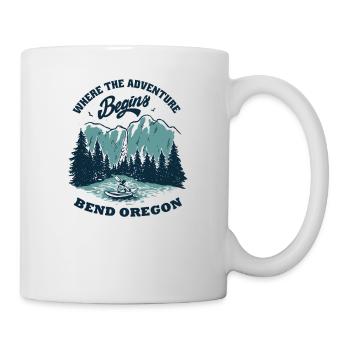 The adventure begins Bend Oregon Park hiking - Mug - white - Right