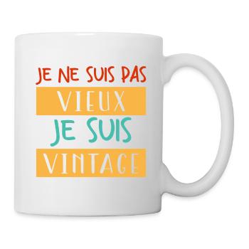 Je ne suis pas vieux, je suis vintage. - Mug blanc - blanc - Droite