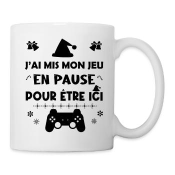 J'ai mis mon jeu en pause pour être ici. Cadeau - Mug blanc - blanc - Droite