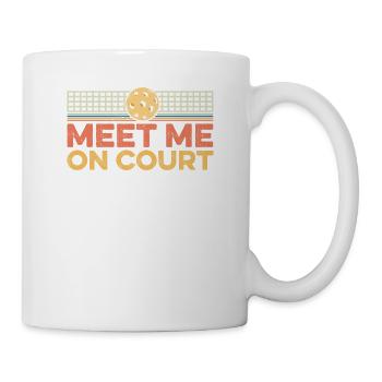 Treffen Sie mich vor Gericht Lustiger Anwalt Pickleball Team Pun - Tasse - Weiß - Rechts