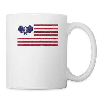 Pickleball Vintage Flag Patriotic Sports Américains - Mug blanc - blanc - Droite