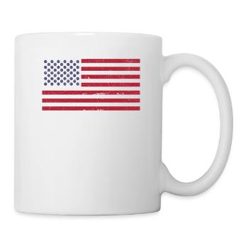 Pickleball Vintage Distressed American Flag Humor - Tasse - Weiß - Rechts