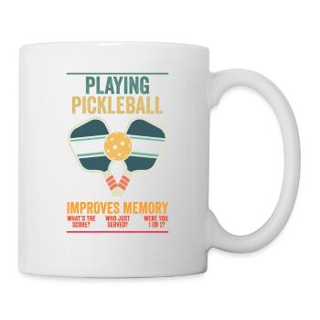 Das Spielen von Pickleball verbessert den Spaß am Gedächtnis des Dink-Trainers - Tasse - Weiß - Rechts