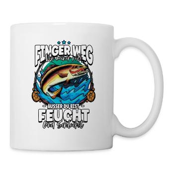 Finger Weg Von Meiner Rute Angeln Angler - Tasse - Weiß - Rechts