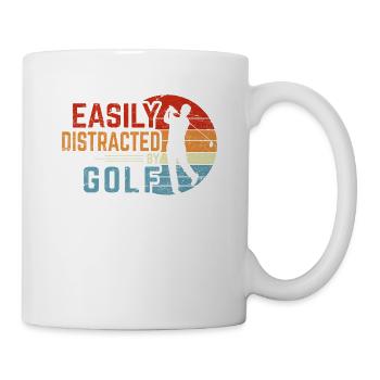 Easily Distracted By Golf Funny Golfing Lover Reti - Mug - white - Right