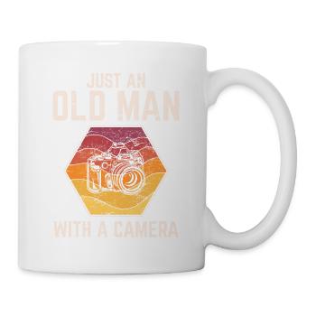 Old Man With Camera Funny Photography Lover Photog - Mug - white - Right