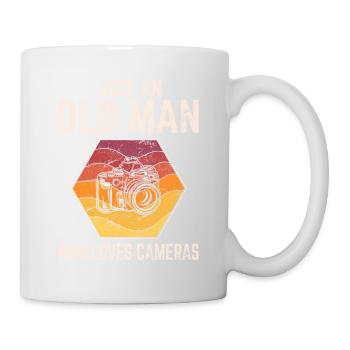 Old Man Loves Cameras Funny Photography Lover Phot - Tasse - Weiß - Rechts