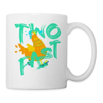 Two Fast Rollerskate Henne 2 Jahre 2. Geburtstag - Tasse - Weiß - Rechts