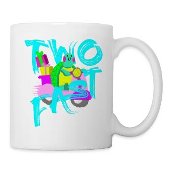 Two Fast Roller Schildkröte 2 Jahre 2. Geburtstag - Tasse - Weiß - Rechts
