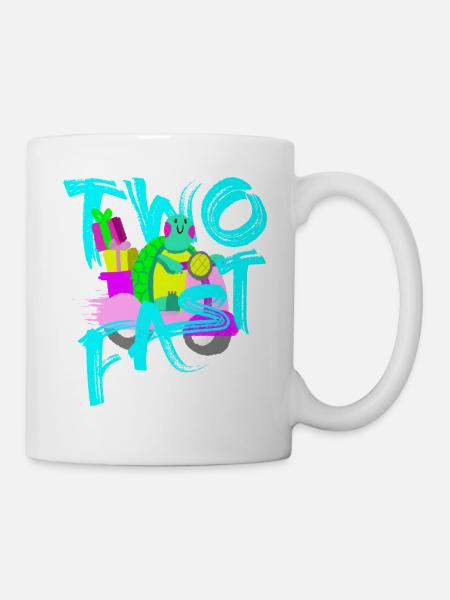 Two Fast Roller Schildkröte 2 Jahre 2. Geburtstag - Tasse - Weiß