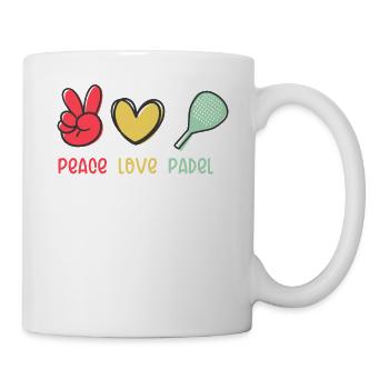 Peace Love und Padel für Padel Spieler und Fans - Tasse - Weiß - Rechts