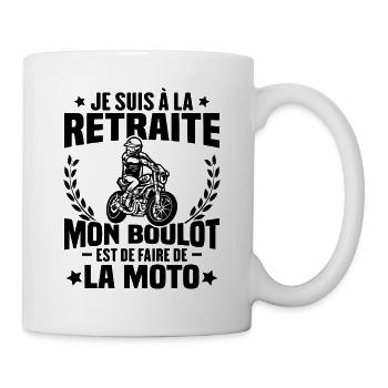 Retraite motard cadeau humour motard retraité moto - Mug blanc - blanc - Droite