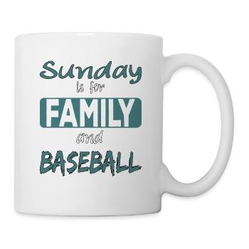 Le dimanche est pour la famille et le baseball - Mug blanc - blanc - Droite