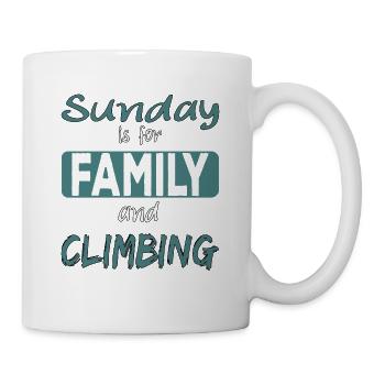 Le dimanche est pour la famille et l’escalade - Mug blanc - blanc - Droite