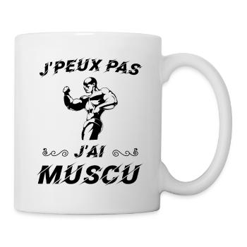 J peux pas j ai muscu - Mug blanc - blanc - Droite