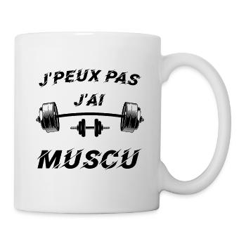J peux pas j ai muscu - Mug blanc - blanc - Droite