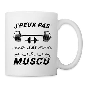 J peux pas j ai muscu - Mug blanc - blanc - Droite