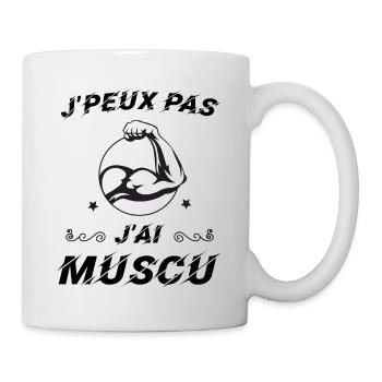 J peux pas j ai muscu - Mug blanc - blanc - Droite