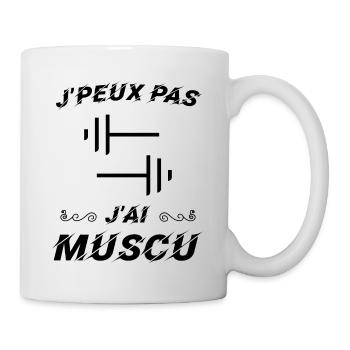 J peux pas j ai muscu - Mug blanc - blanc - Droite