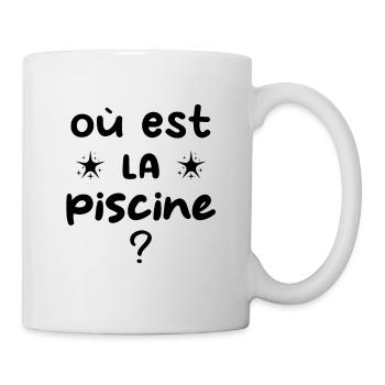 où est la piscine - Mug blanc - blanc - Droite