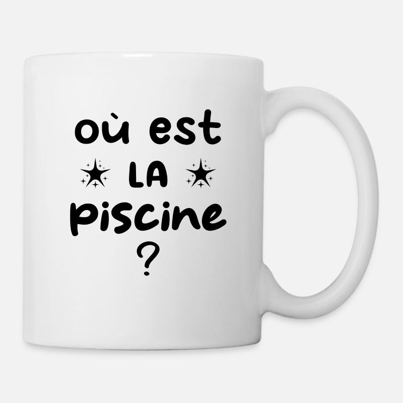 où est la piscine - Mug blanc - blanc