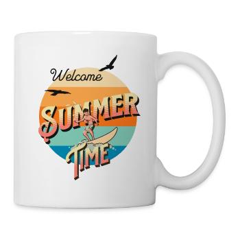 Cool Retro Design Summer Beach Palms Summer - Mug blanc - blanc - Droite