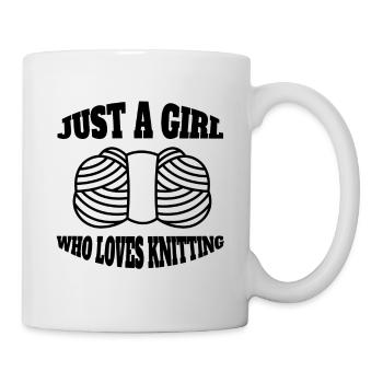Knitting Girl Seamstress Sewing Gift Crochet - Mug - white - Right