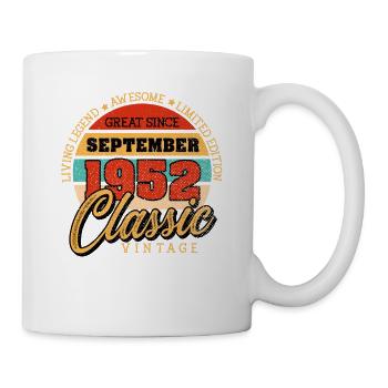Retro 70 Years September 1952 Birthday Vintage - Mug - white - Right