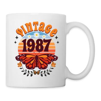 Rétro et Vintage 1987 Femme 35 Ans Anniversaire - Mug blanc - blanc - Droite