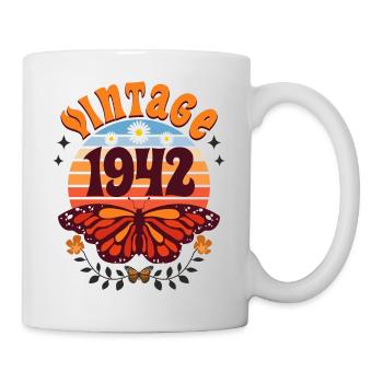 Rétro et Vintage 1942 Femme 80 Ans Anniversaire - Mug blanc - blanc - Droite
