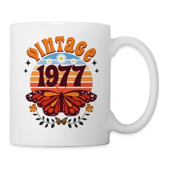 Rétro et Vintage 1977 Femme 45 Ans Anniversaire - Mug blanc - blanc - Droite