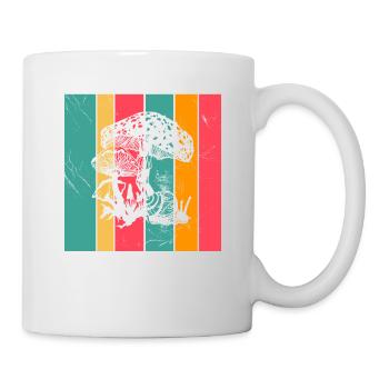 Mushroom Fungal Lover Retro Fungi Forest Gift idea - Mug - white - Right