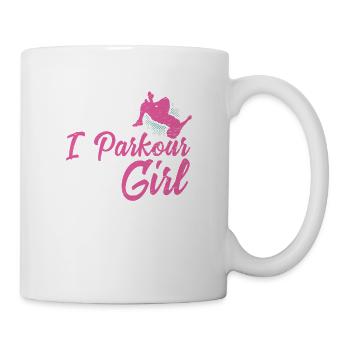 Parkour Girl Run Jump Flip Freerunning Acrobatics - Mug - white - Right