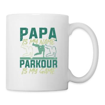 Parkour Papa Run Jump Flip Freerunning Acrobatics - Mug - white - Right
