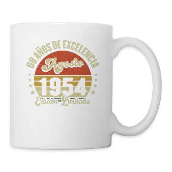 68 Ans Anniversaire Vintage Né(e) en Août 1954 - Mug blanc - blanc - Droite