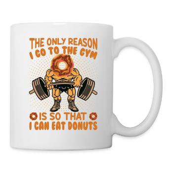 La seule raison pour laquelle je vais au gymnase, c’est pour pouvoir - Mug blanc - blanc - Droite