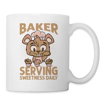 Baker Serving Sweetness Daily - Cakes - Funny - Ba - Tasse - Weiß - Rechts
