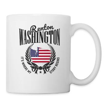 Hier beginnt meine Geschichte, Renton Washington - Tasse - Weiß - Rechts