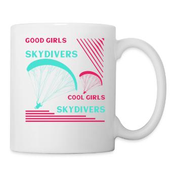 Les bonnes filles comme les parachutistes Les filles cool sont des parachutistes - Mug blanc - blanc - Droite