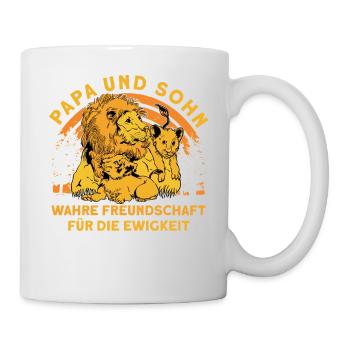 Papa und Sohn Wahre Freundschaft für die Ewigkeit - Tasse - Weiß - Rechts
