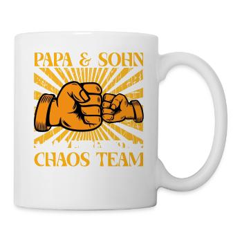 Papa und Sohn Das Perfekte Chaos Team - Tasse - Weiß - Rechts