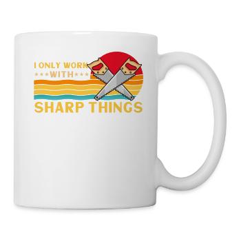 Je ne travaille qu’avec des choses pointues - Mug blanc - blanc - Droite